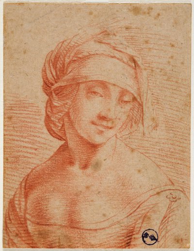 Büste einer jungen Frau mit Mütze, erste Hälfte des 16. Jahrhunderts von Leonardo da follower of Vinci